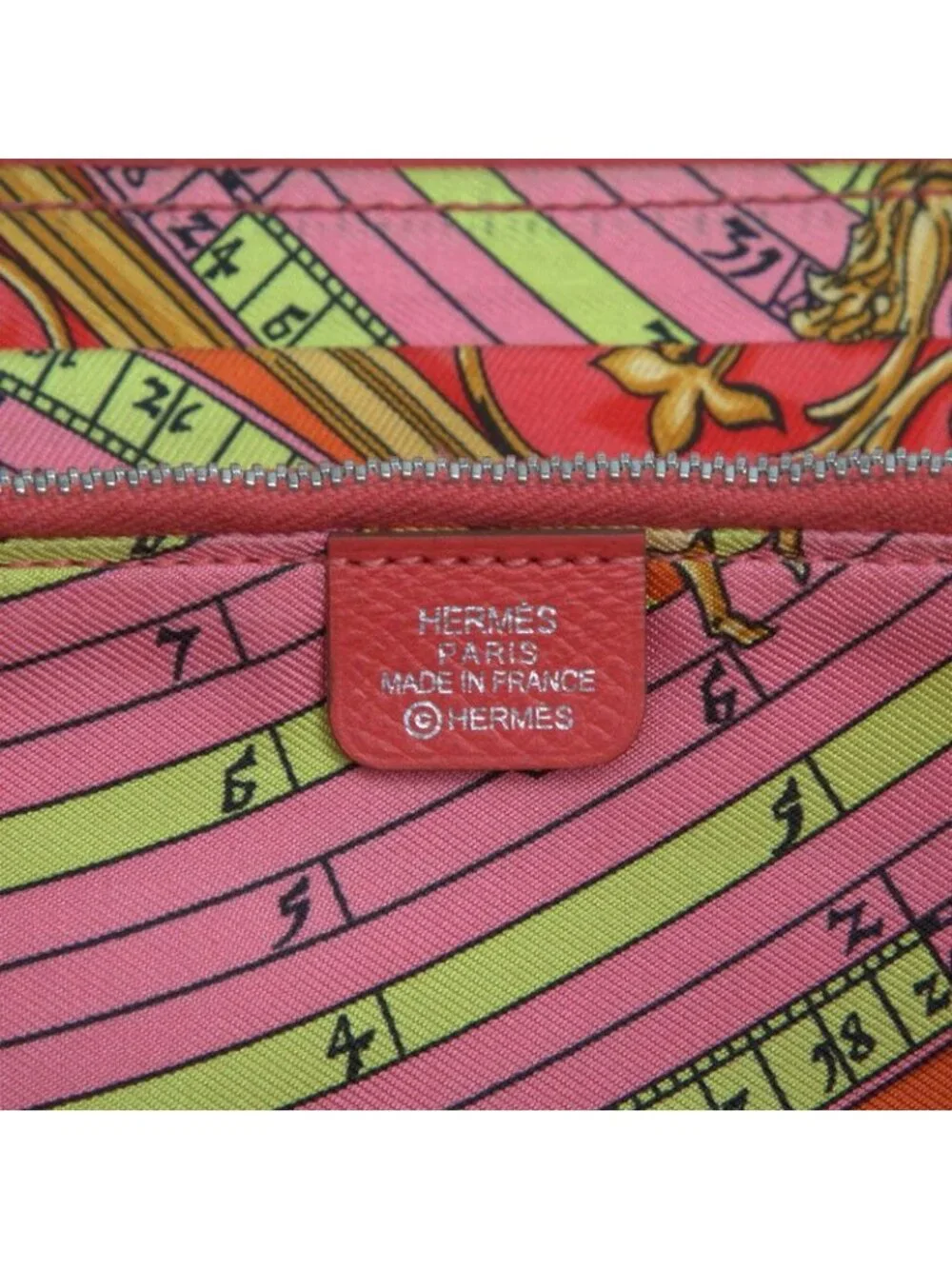Hermes Azap Long Silk in Zip Around Wallet Rose Jaipur Pink Veau